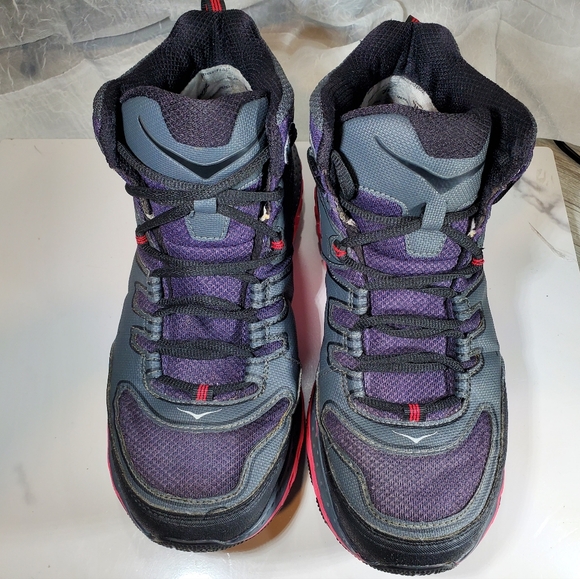 Hoka Women's One One Tor Tech Gray Black Pink Purple Hiking Shoes Size 9 - Picture 6 of 12